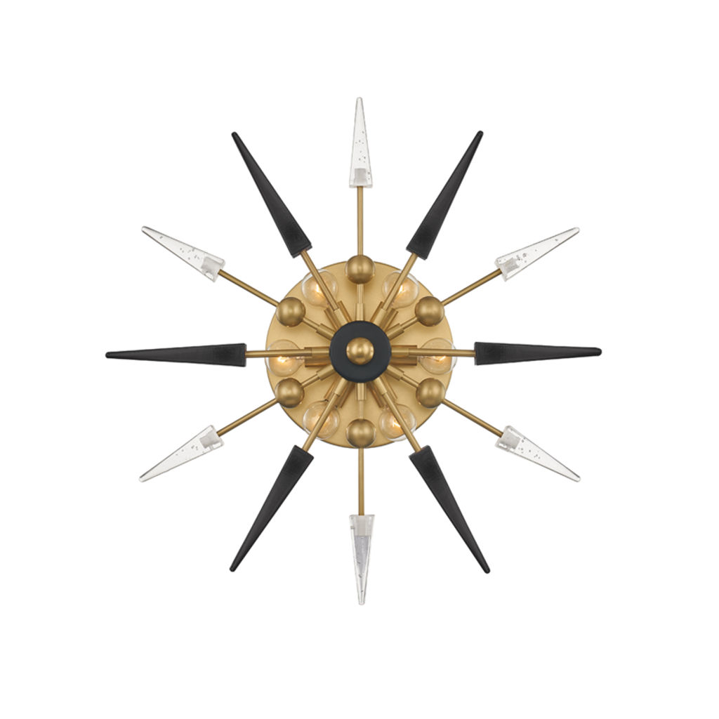 Sparta 6 Light Wall Sconce, Aged Bronze Body