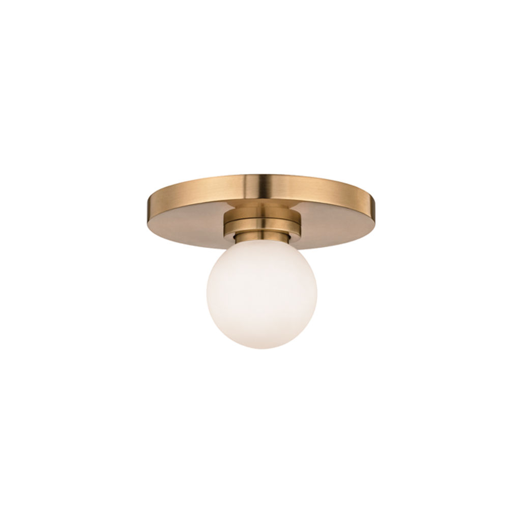 Taft 1 Light Wall Sconce, Aged Bronze Body, Opal Matte Shade