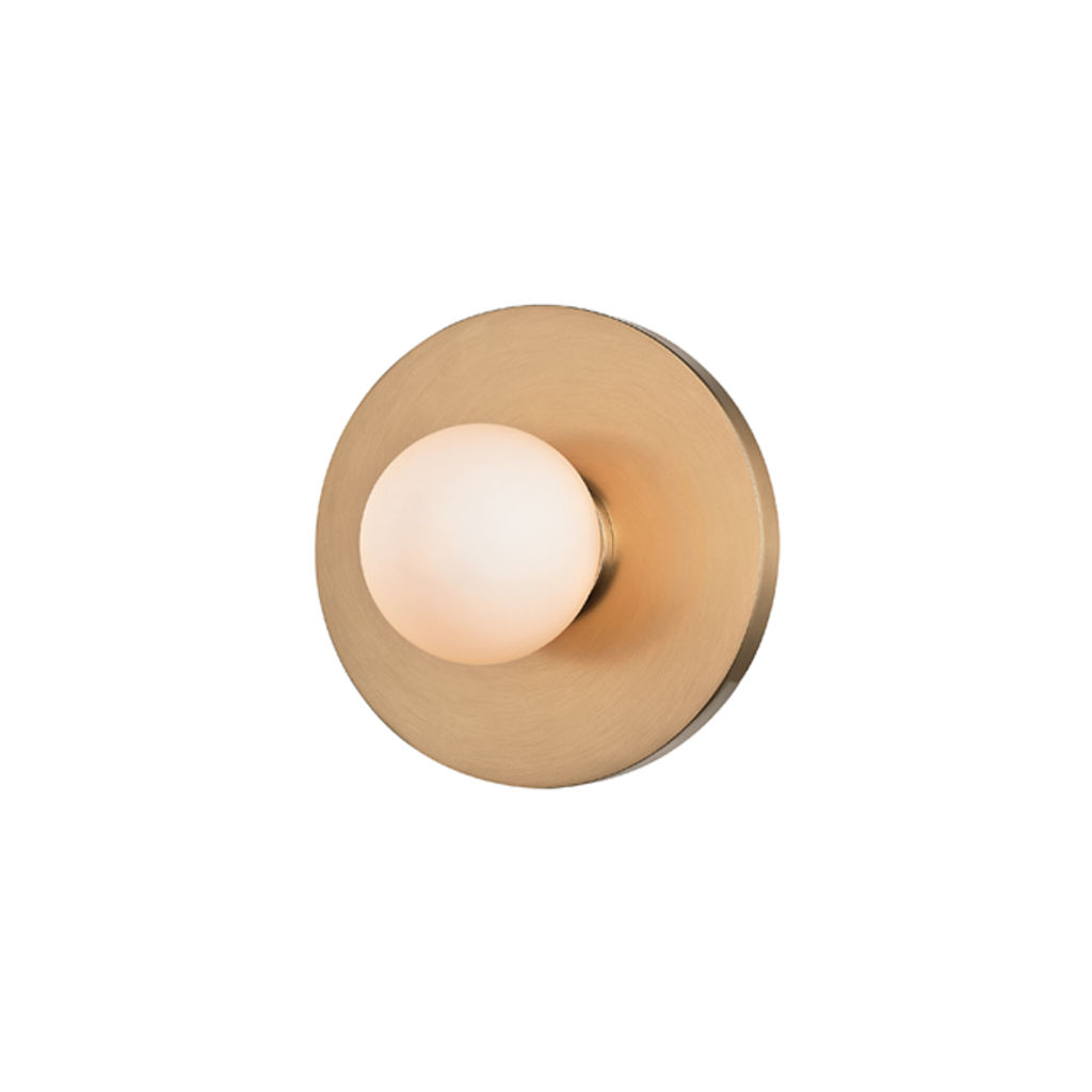 Taft 1 Light Wall Sconce, Aged Bronze Body, Opal Matte Shade