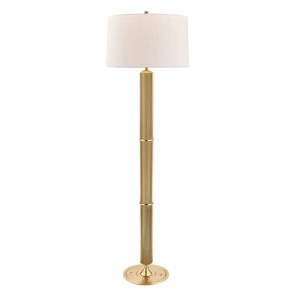 Tompkins 1 Light Floor Lamp, Aged Bronze Body, Off White Shade