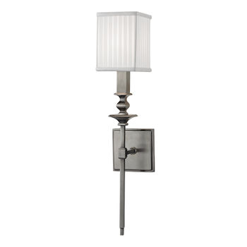 Towson 1 Light Wall Sconce, Historic Nickel Body, White Shade