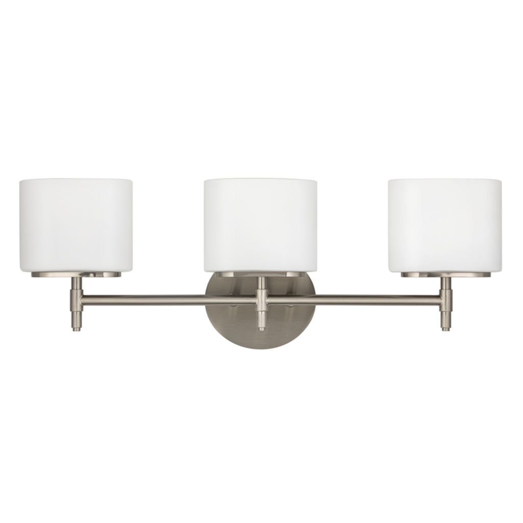 Trinity 3 Light Bath Bracket, Satin Nickel Body, Opal Matte Shade