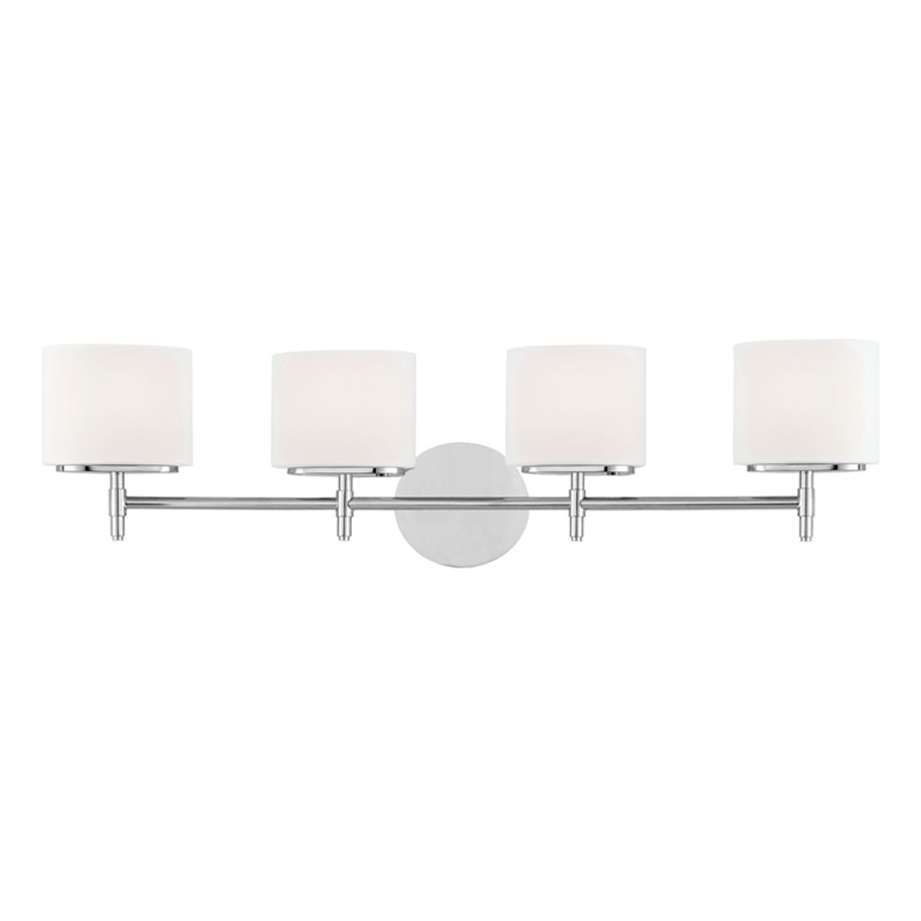 Trinity 4 Light Bath Bracket, Polished Chrome Body, Opal Matte Shade