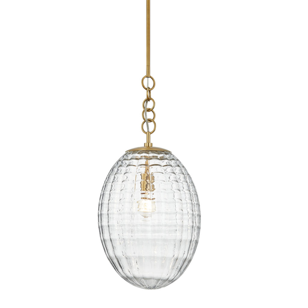 Preview image for Venice 1 Light Large Pendant, Aged Bronze Body, Clear Optic Shade