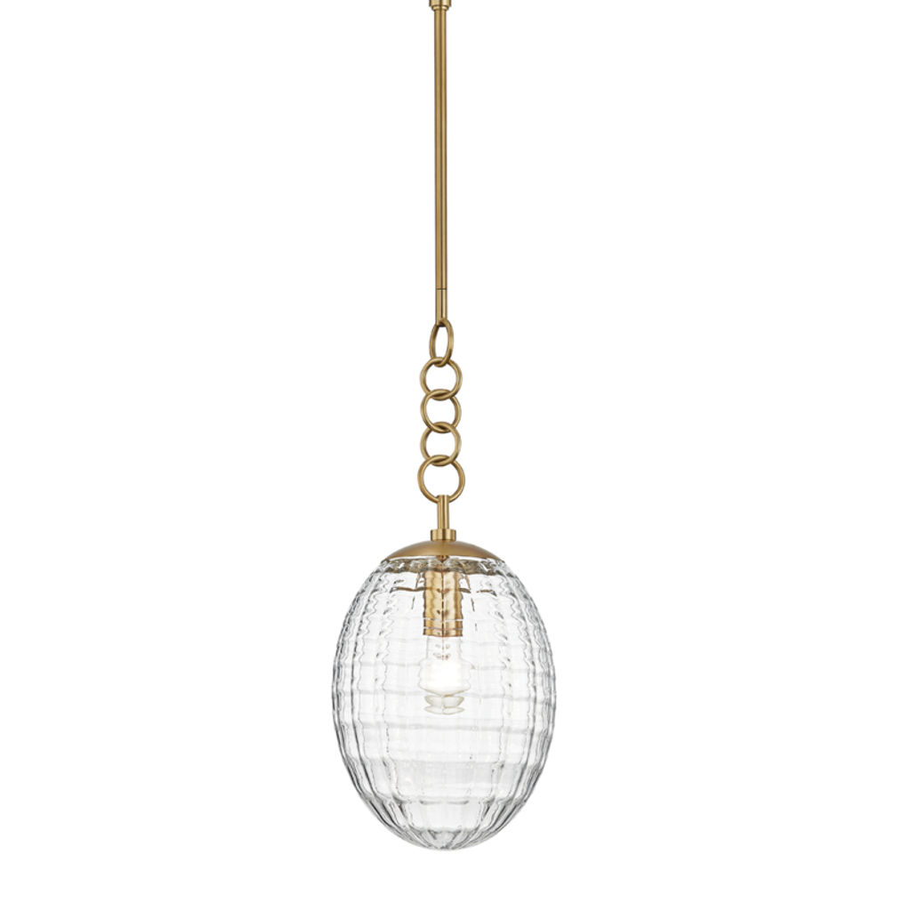 Preview image for Venice 1 Light Small Pendant, Aged Bronze Body, Clear Optic Shade