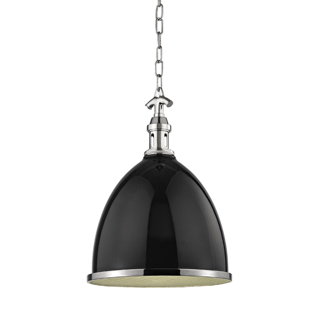 Preview image for Viceroy 1 Light Small Pendant, Black/Polished Nickel Body, Clear Shade