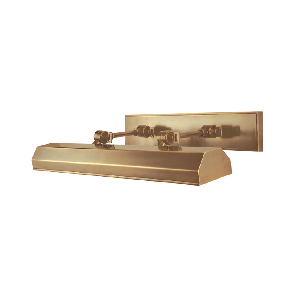 Woodbury 3 Light Picture Light With Plug, Aged Bronze Body, Aged Brass Shade