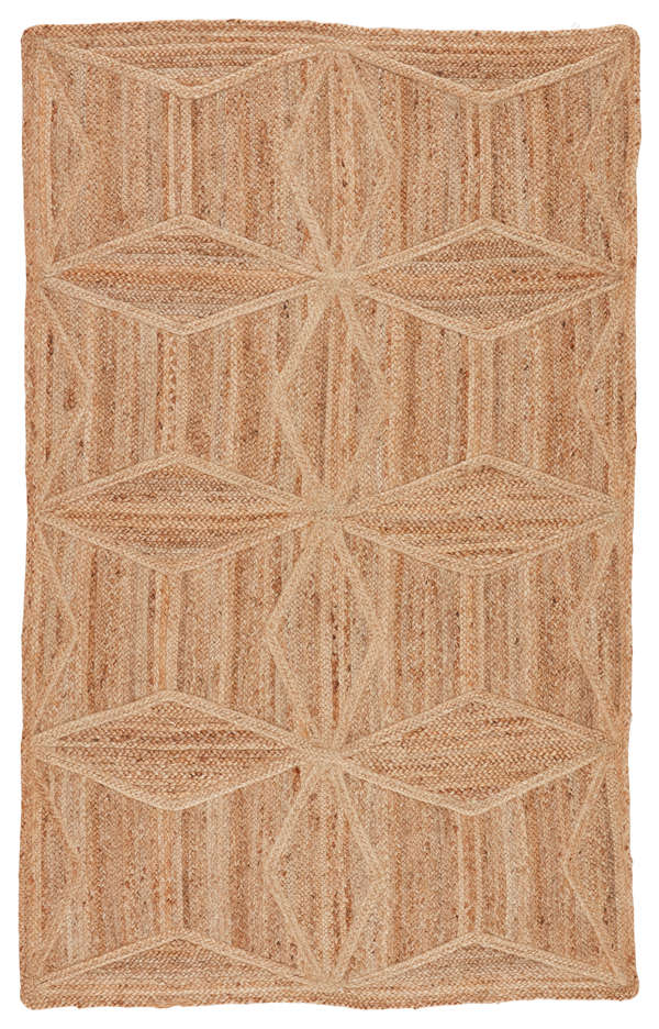 Natural Jute Geometric Beige Area Rug (8'X10')