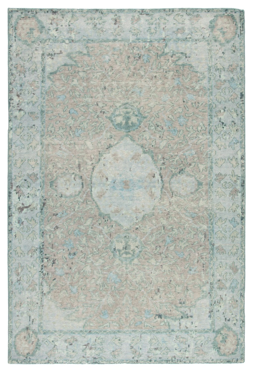 Preview image for Jaipur Living Alessia Hand-Knotted Bordered Aqua/ Beige Area Rug (9'X13')