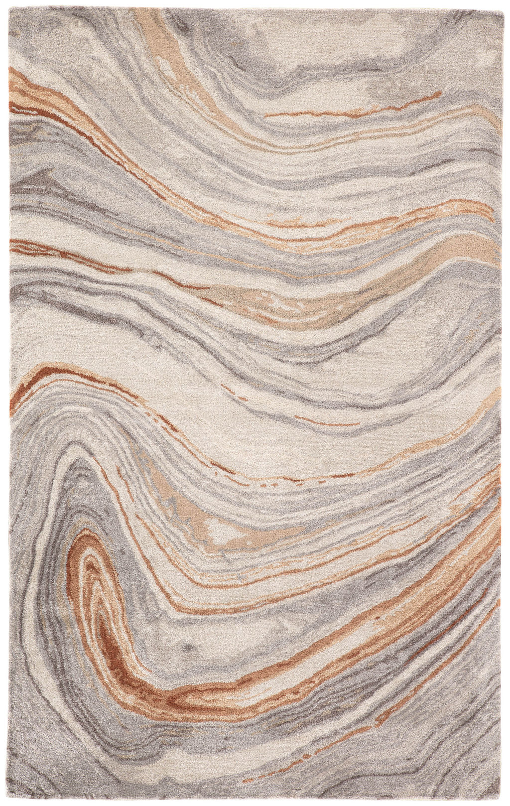 Preview image for Atha Handmade Abstract Copper/ Gray Area Rug (5'X8')