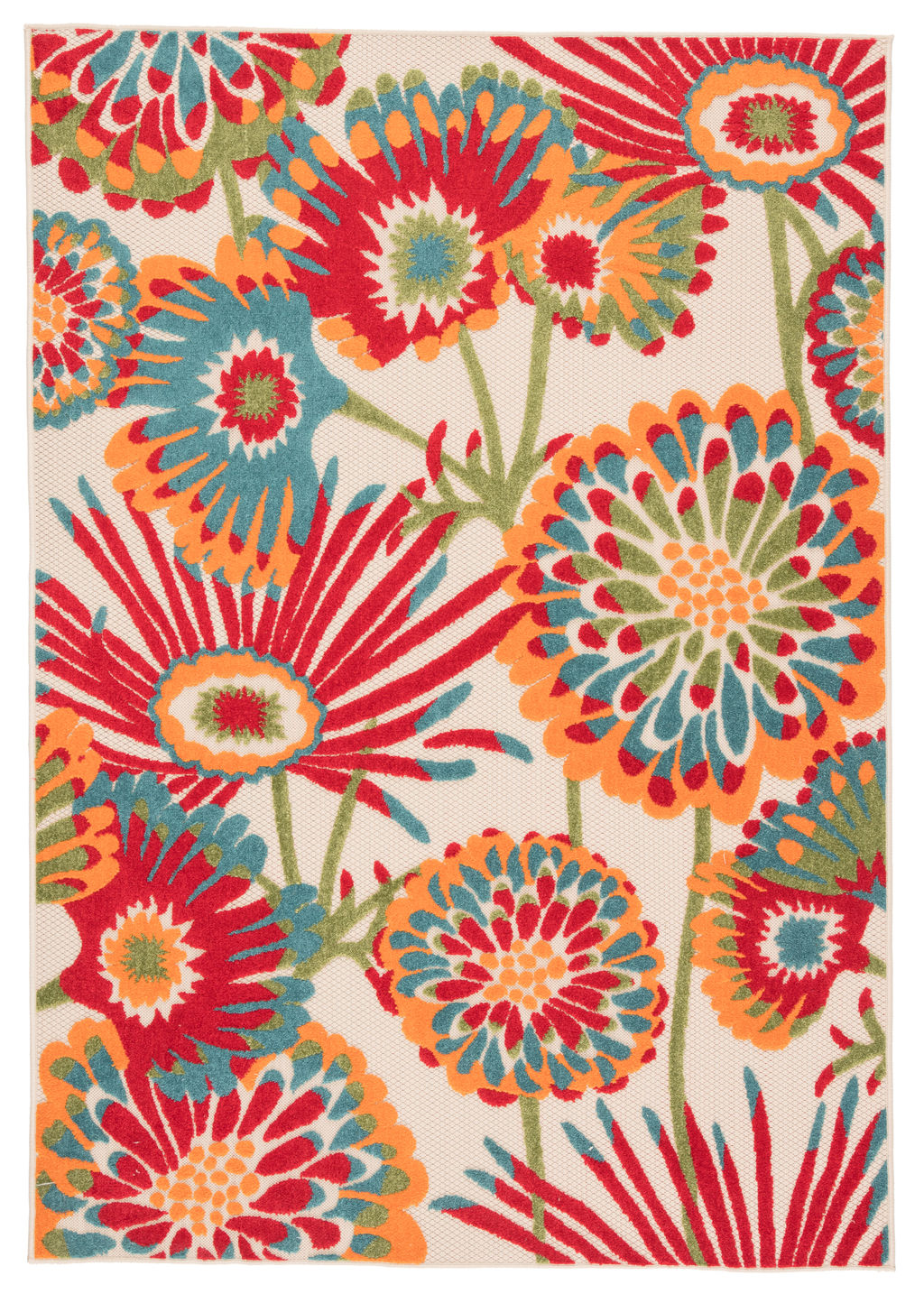 Preview image for Jaipur Living Balfour Indoor/ Outdoor Floral Red/Multicolor Area Rug (5'3"X7'6")