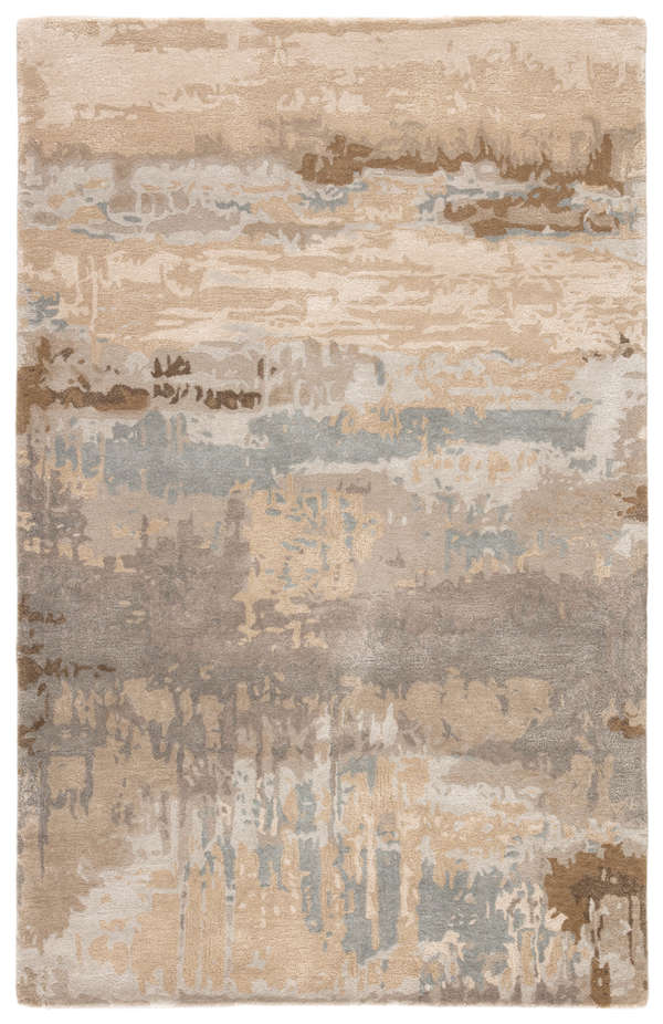Benna Handmade Abstract Brown/ Gray Area Rug (8'X11')