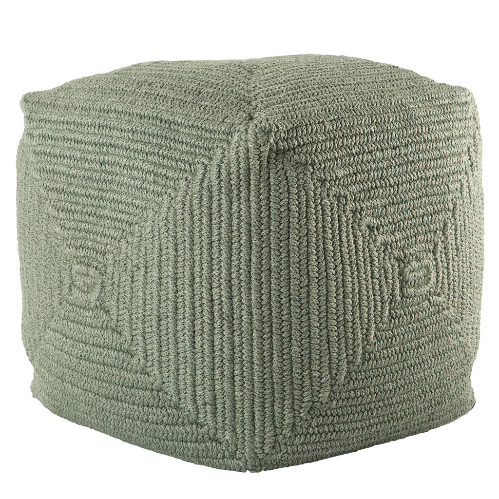Preview image for Bridgehampton Indoor/ Outdoor Solid Green Cube Pouf