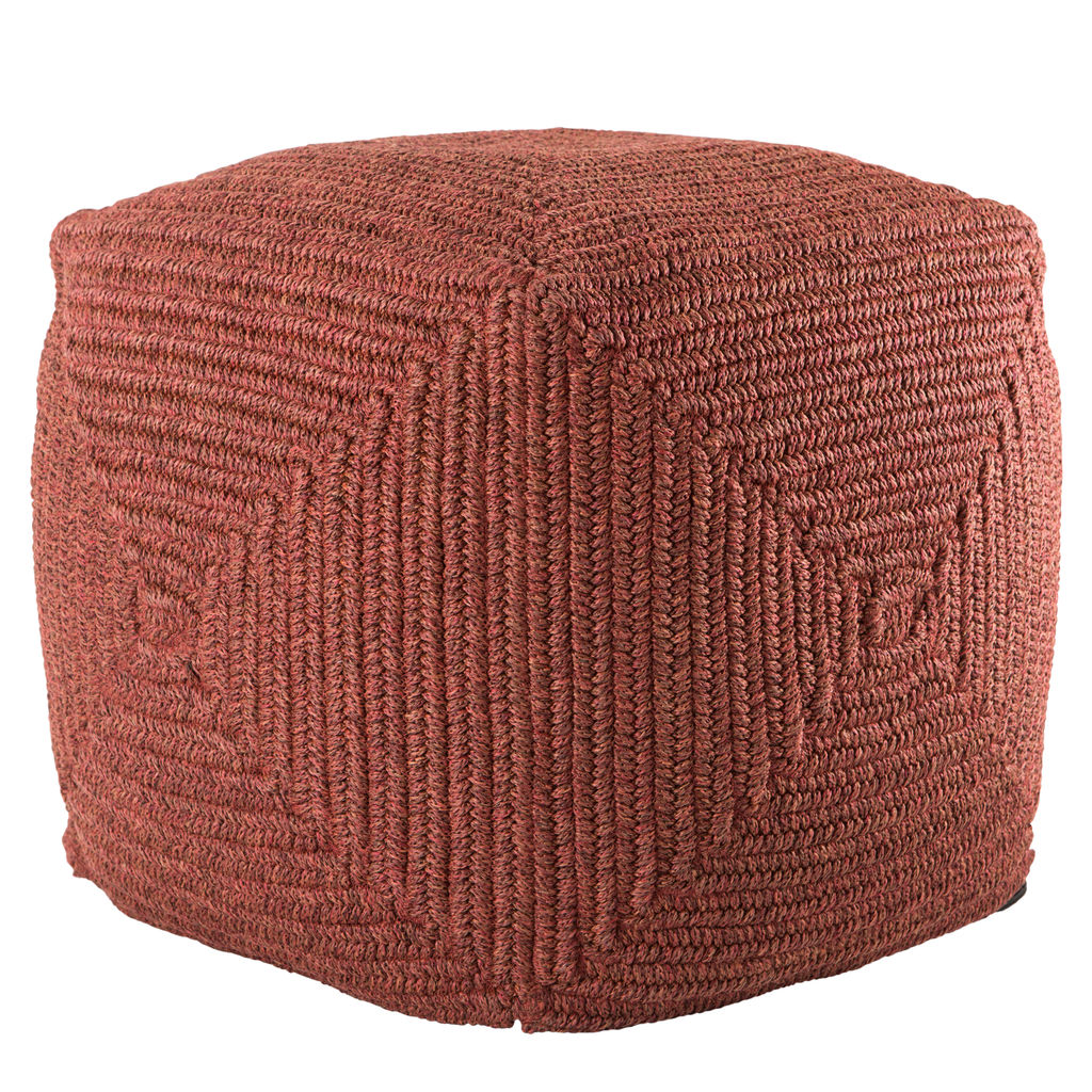 Preview image for Jaipur Living Bridgehampton Indoor/ Outdoor Solid Red Cube Pouf