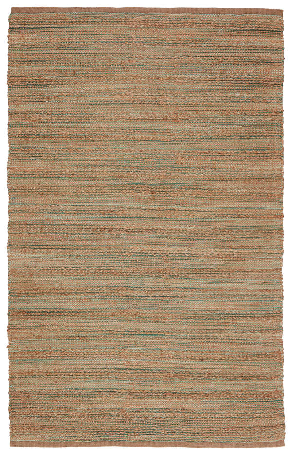 Natural Jute & Rayon Solid Tan & Green Area Rug (8'X10')