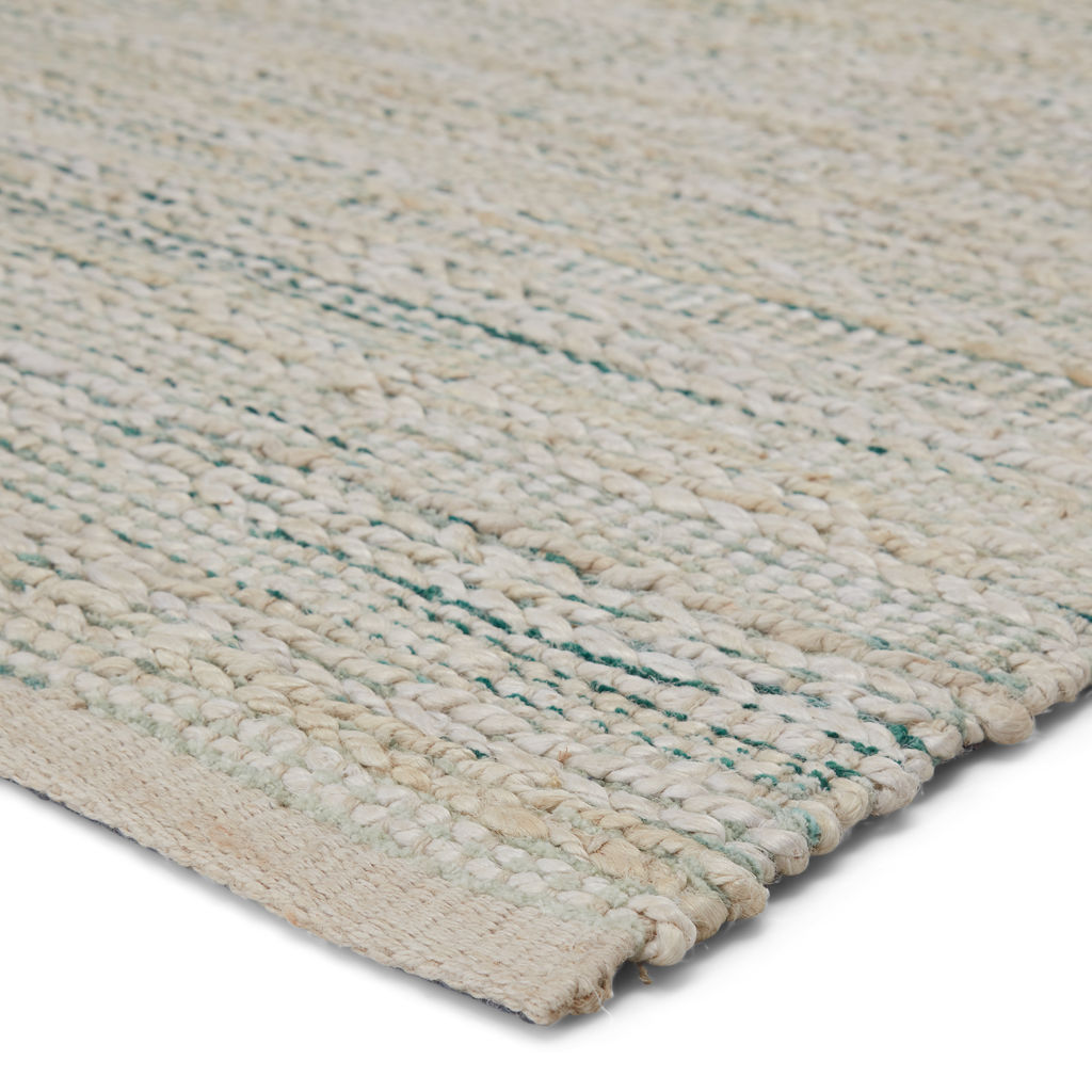 Canterbury Natural Stripe White/ Turquoise Area Rug (8'X10')