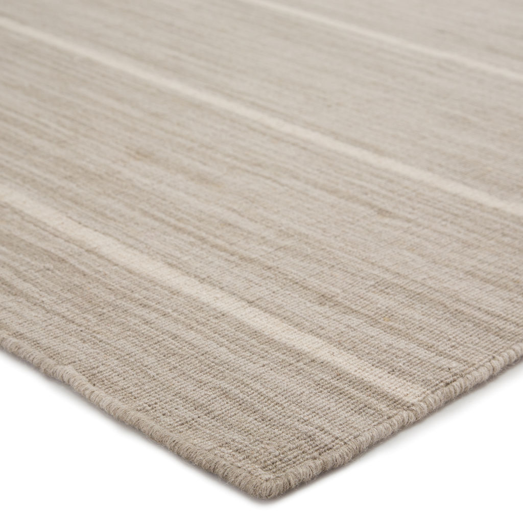 Cape Cod Handmade Stripe Gray/ White Runner Rug (2'6"X8')