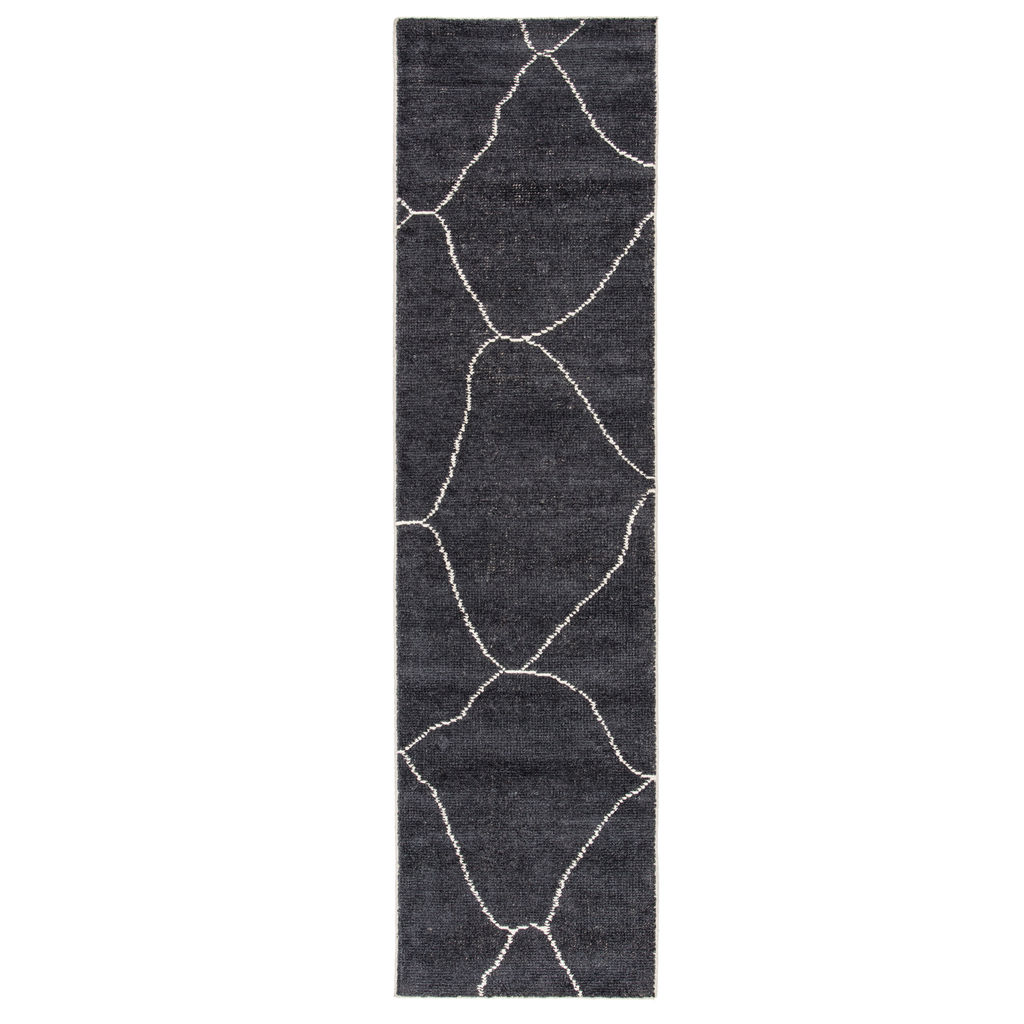 Jaipur Living Carmine Handmade Geometric Dark Gray/ Blue Runner Rug (2'6"X10')