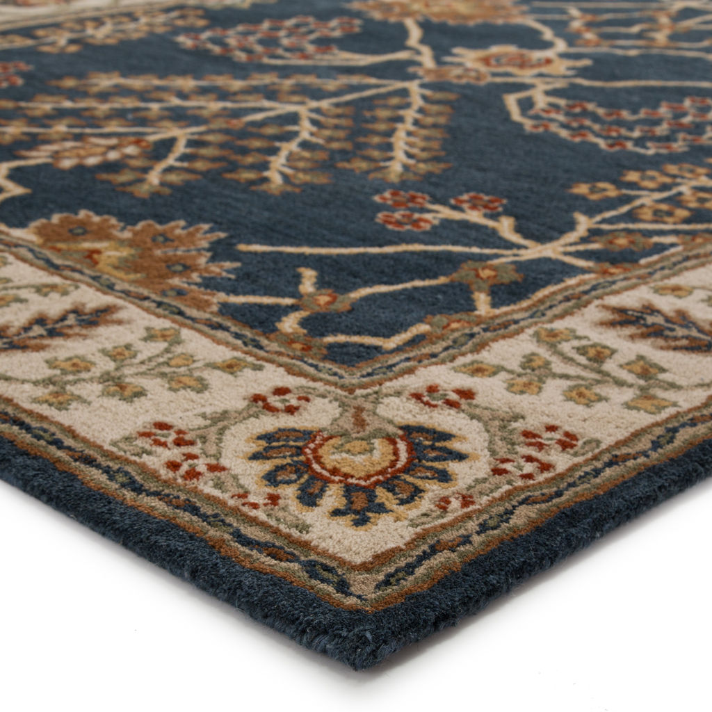 Blue & Burnt Orange Area Rug 8'x10'