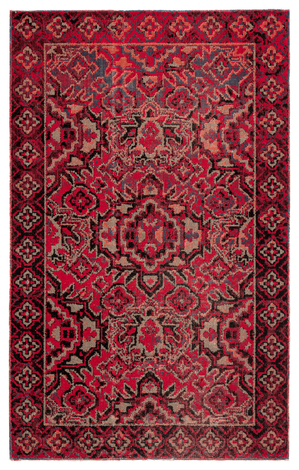 Jaipur Living Chaya Indoor/ Outdoor Medallion Red/ Black Area Rug (7'6"X9'6")