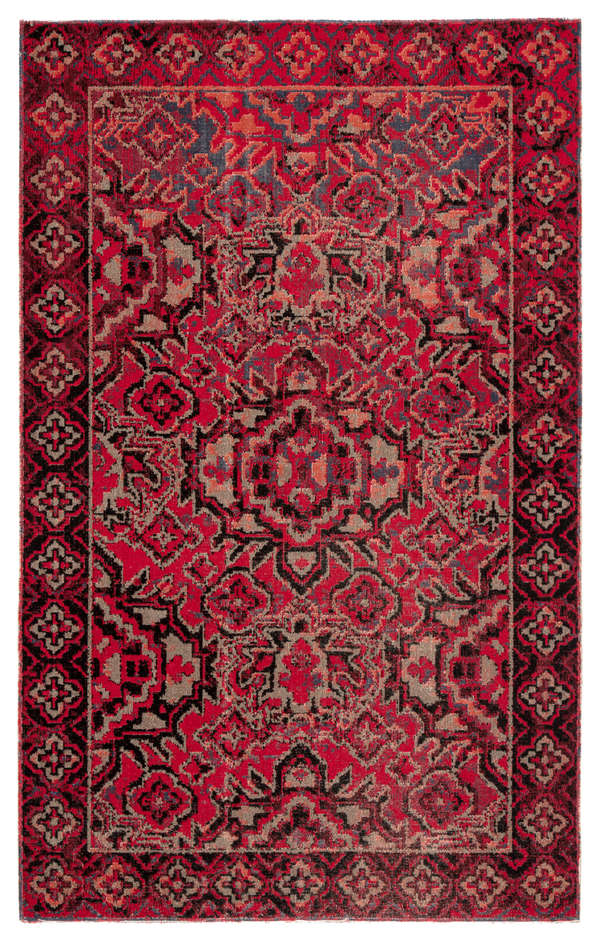 Jaipur Living Chaya Indoor/ Outdoor Medallion Red/ Black Area Rug (7'6"X9'6")