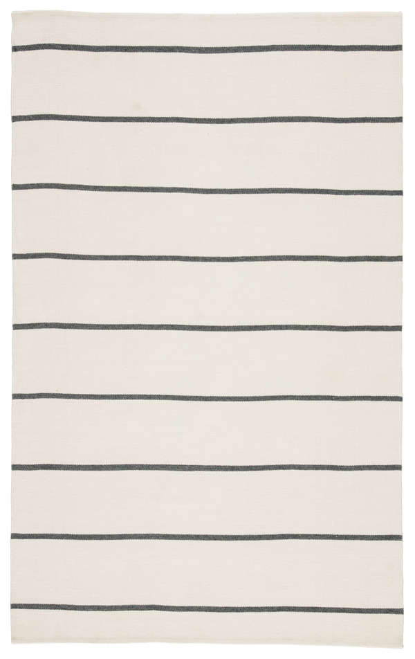 Corbina Indoor/ Outdoor Stripe Ivory/ Dark Gray Area Rug (2'X3')