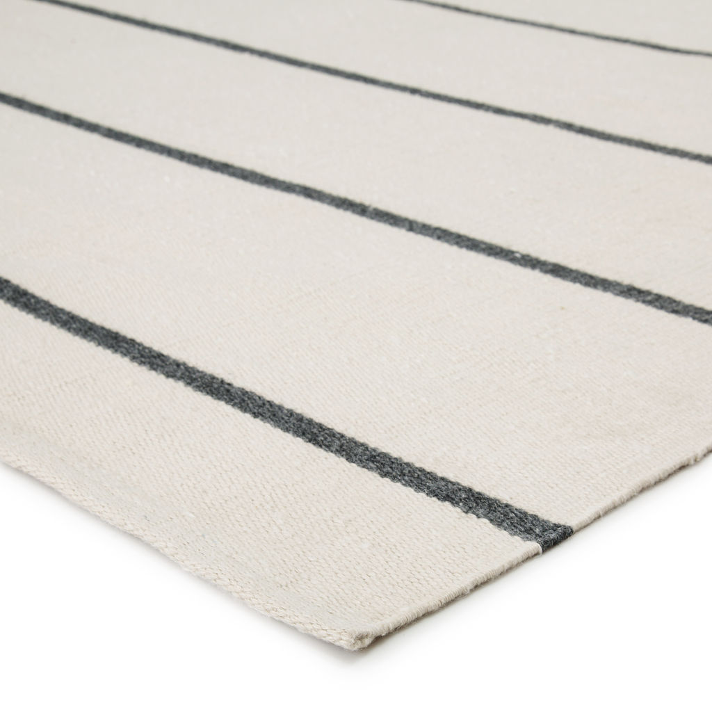 Stripe Ivory/Dark Gray Outdoor Rug, 2'X3'