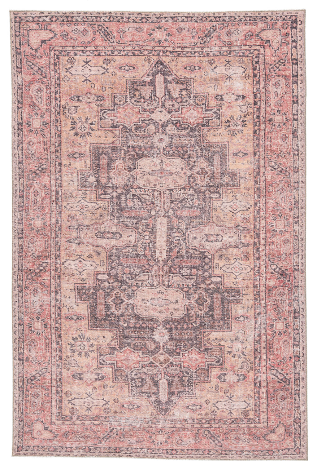 Cosima Medallion Pink/ Dark Purple Runner Rug (2'6"X7'6")