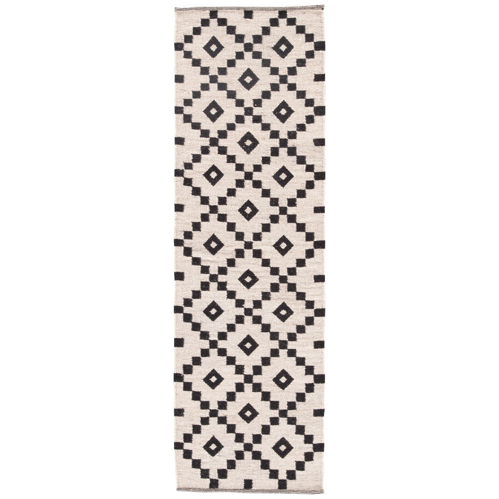 Preview image for Jaipur Living Croix Handmade Geometric Black/ White Runner Rug (2'6"X8')
