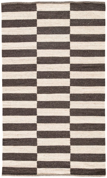 Davena Handmade Stripe Dark Gray/ Cream Area Rug (5'X8')