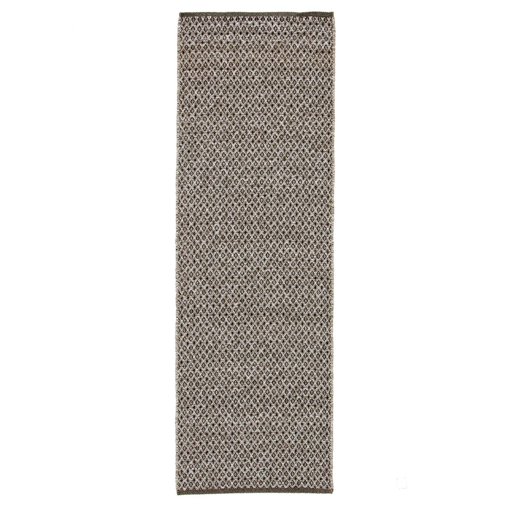 Foster Indoor/ Outdoor Trellis Gray/ White Runner Rug (2'6"X8')