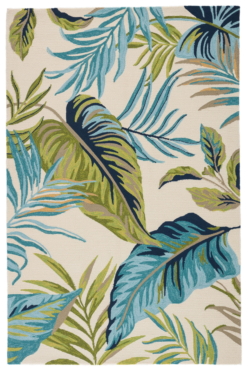 Preview image for Fraise Indoor/ Outdoor Floral Blue/ Green Area Rug (2'X3')