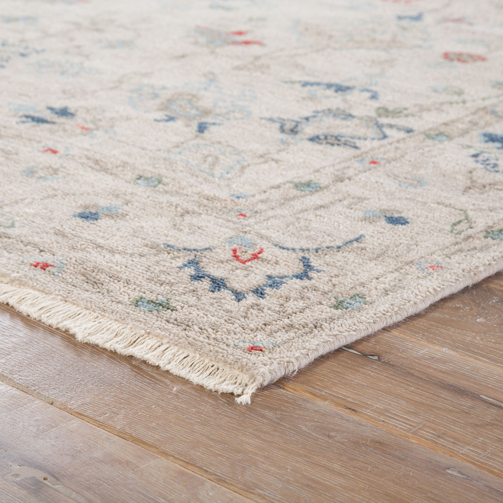 Jaipur Living Hacci Hand-Knotted Floral Cream/ Blue Area Rug (10'X14')