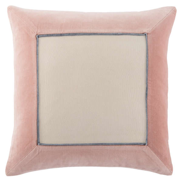 Jaipur Living Hendrix Border Blush/ Cream Down Throw Pillow 22 Inch