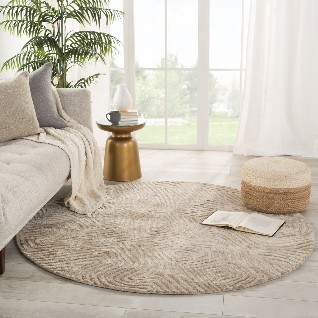 Jaipur Living Impress Handmade Abstract Beige Round Rug (10')