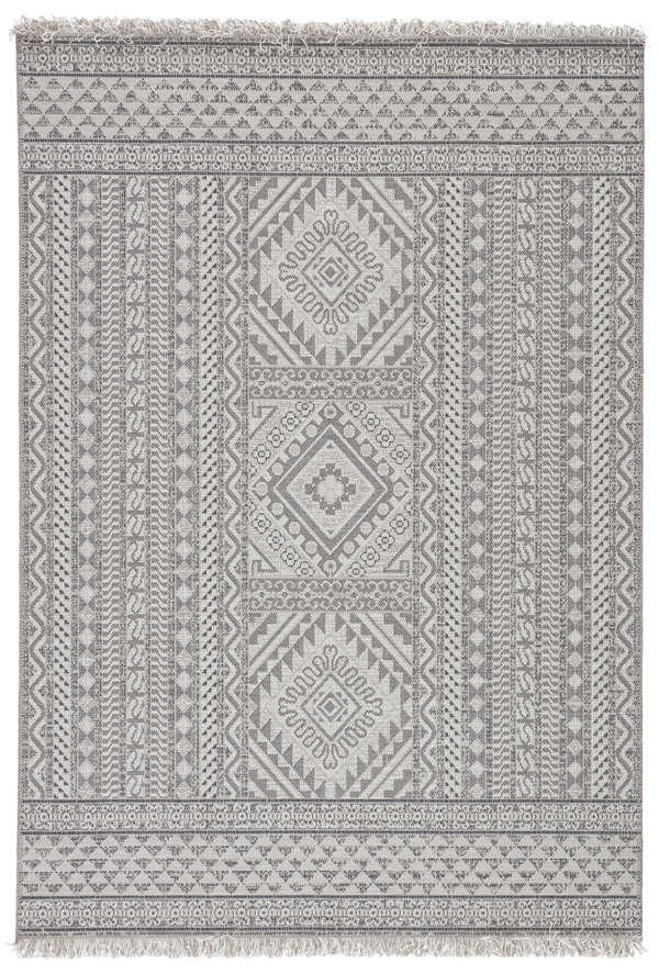Jaipur Living Inayah Indoor/ Outdoor Tribal Gray/ Light Gray Area Rug (4'X5'7")