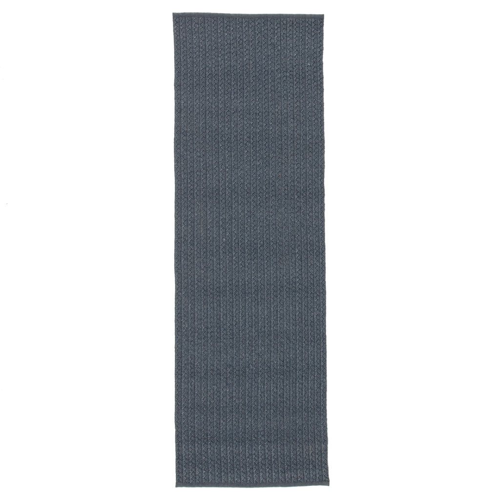 Preview image for Iver Indoor/ Outdoor Solid Blue/ Gray Runner Rug (2'6"X8')