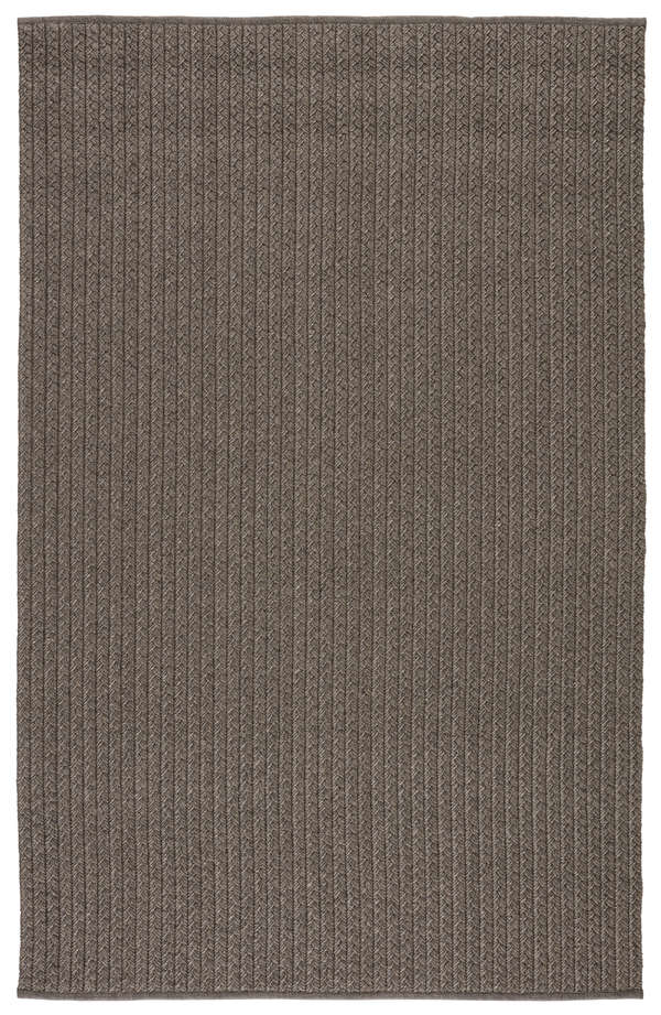 Iver Indoor/ Outdoor Solid Gray/ Taupe Area Rug (7'6"X9'6")