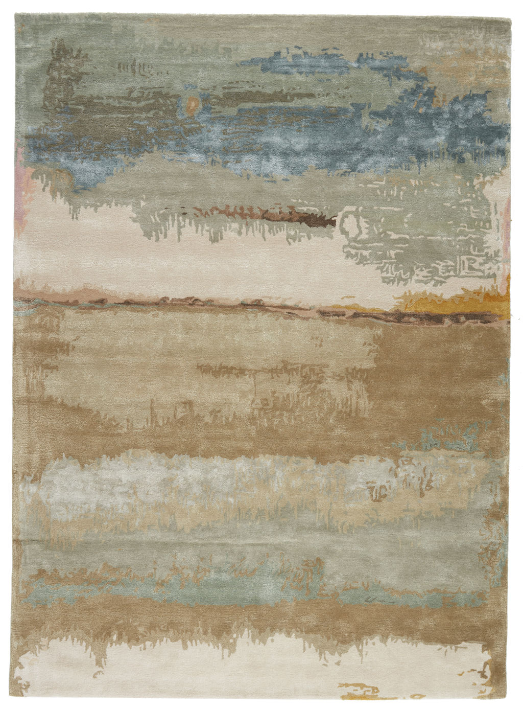 Juna Handmade Abstract Tan/ Yellow Area Rug (8'X11')
