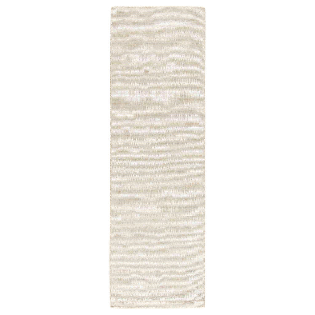 Jaipur Living Kelle Handmade Solid White/ Beige Runner Rug (2'6"X8')