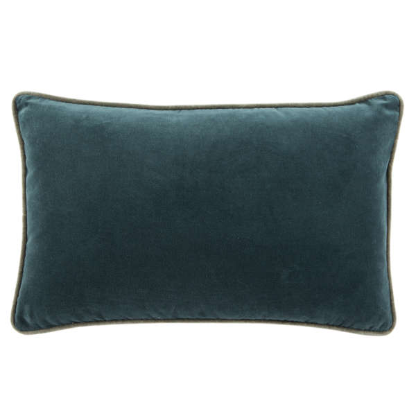 Jaipur Living Lyla Solid Teal/ Cream Down Lumbar Pillow