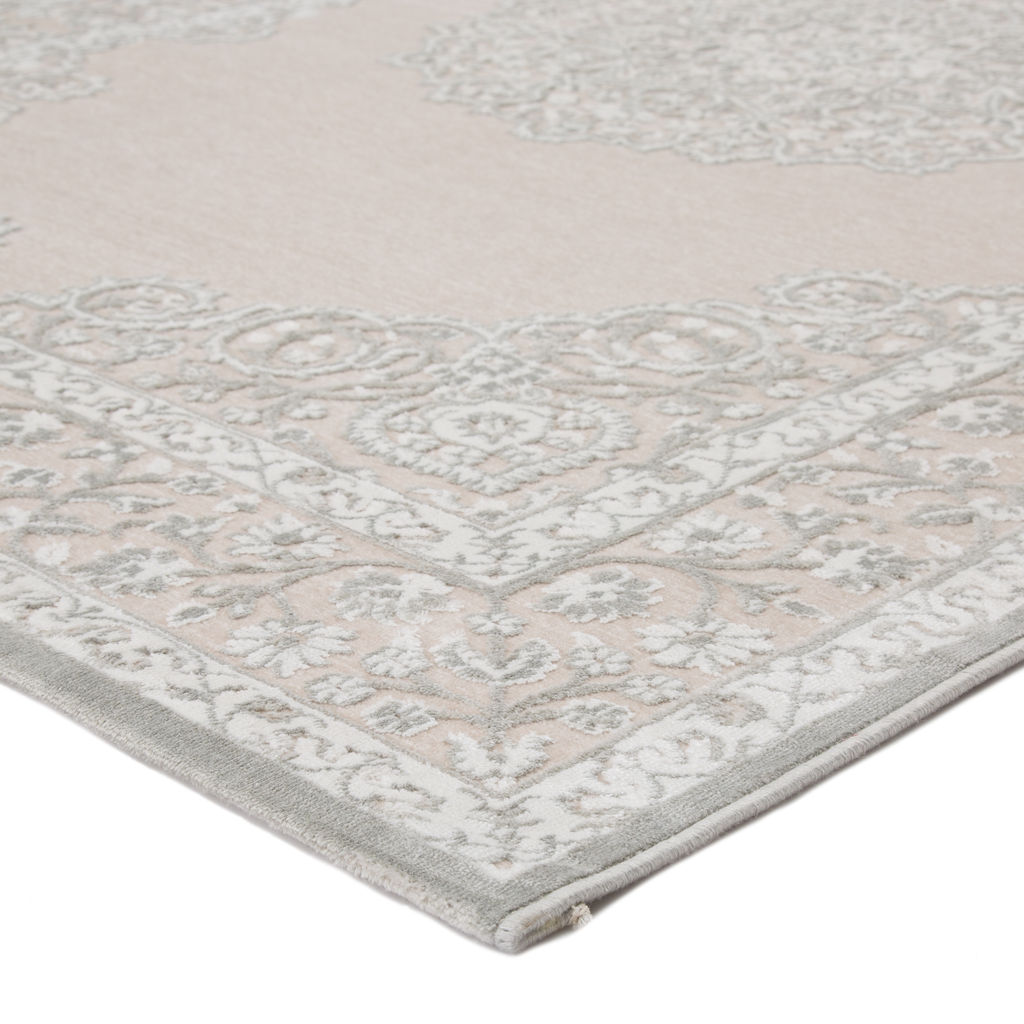 Malo Medallion Gray/ White Runner Rug (2'6"X8')