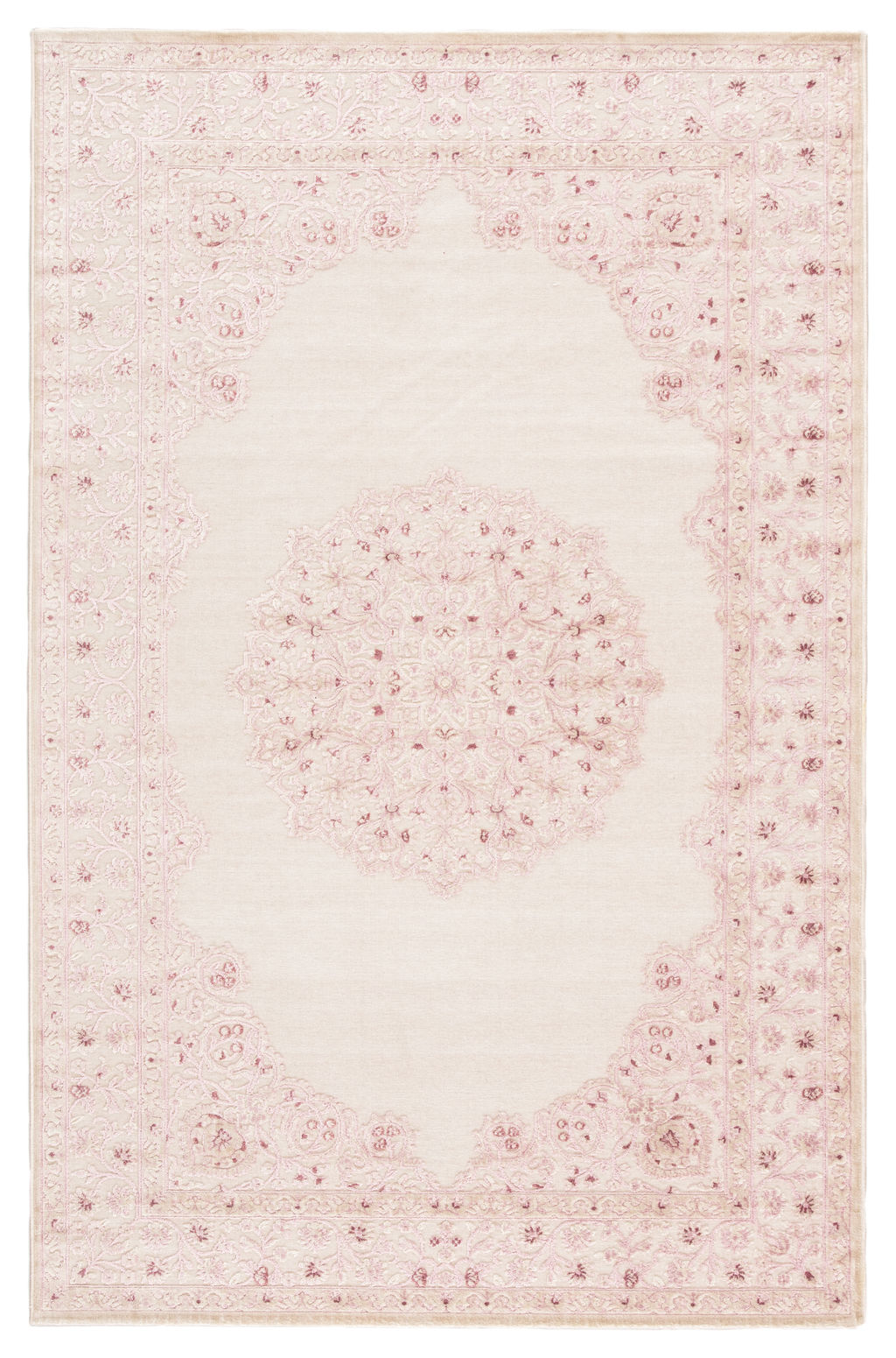 Malo Medallion Pink/ White Area Rug (7'6"X9'6")