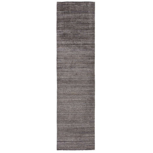Minuit Handmade Geometric Gray/ Blue Runner Rug (3'X12')