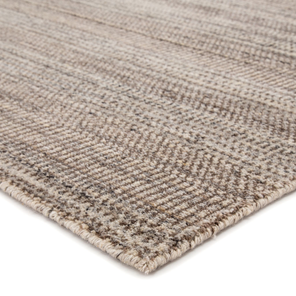 Minuit Handmade Geometric Gray/ Tan Runner Rug (3'X12')