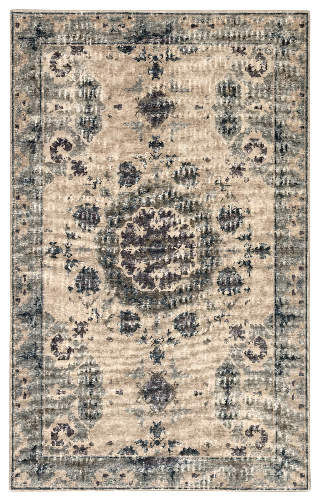 Preview image for Modify Hand-Knotted Medallion Blue/ Light Gray Area Rug (12'X15')