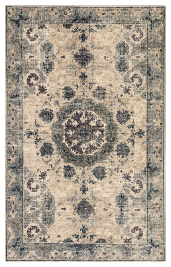 Modify Hand-Knotted Medallion Blue/ Light Gray Area Rug (12'X15')