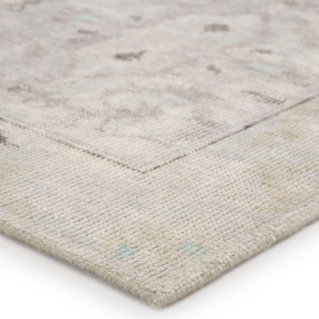 Modify Hand-Knotted Medallion Gray/ Blue Area Rug (9'X13')