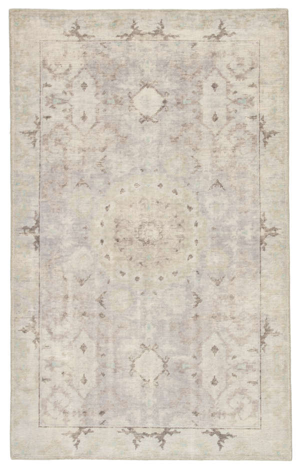 Modify Hand-Knotted Medallion Gray/ Blue Area Rug (9'X13')