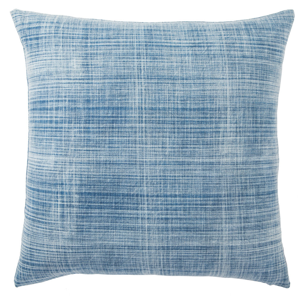 Preview image for Jaipur Living Morgan Handmade Soild Blue/ White Down Throw Pillow 22 Inch